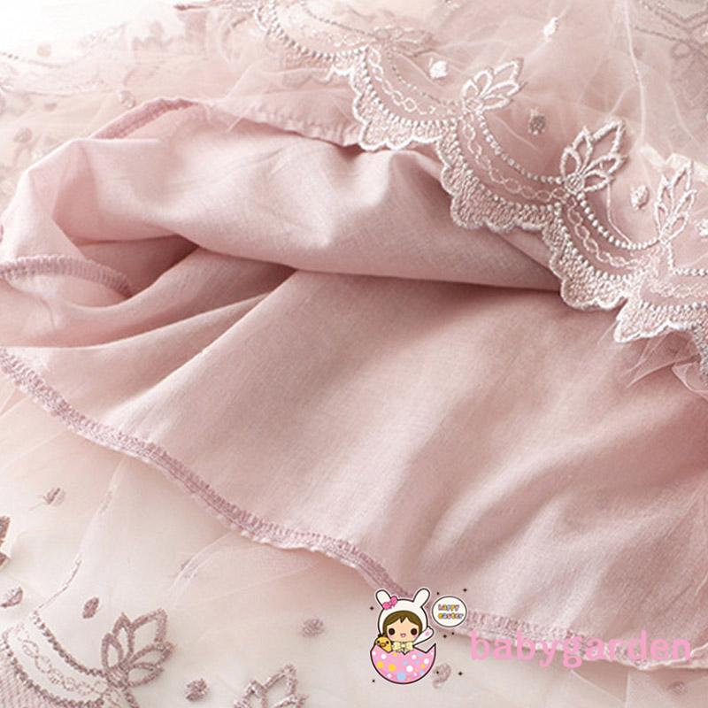 Đầm Sát Nách Ren Hoa Cho Bé Gái