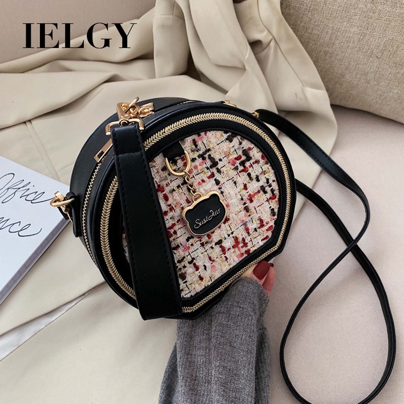 Túi Đeo Chéo Đựng laptop Phối Dây Xích Hình Tròn Nhỏ Nhắn Phong Cách Đường Phố Cổ Điển Thời Trang Cho Nữ