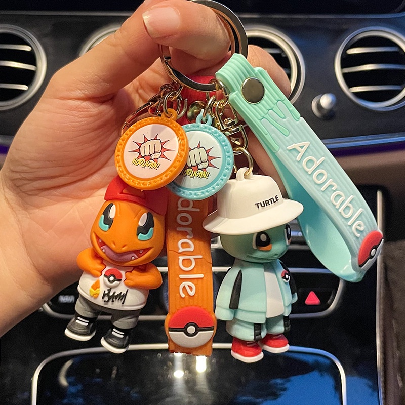 Móc khóa trang trí gắn búp bê Pikachu 3D mới