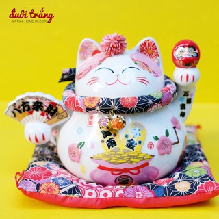 Mèo Thần tài Tròn 15cm - Daruma "Bát Phương Tấn Tài"
