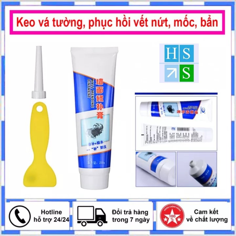 Tuýp Keo vá tường đa năng 250g - Keo vá tường thông minh, keo vá vết nứt tường, trầy xước, bong tróc, sạch vết bẩn