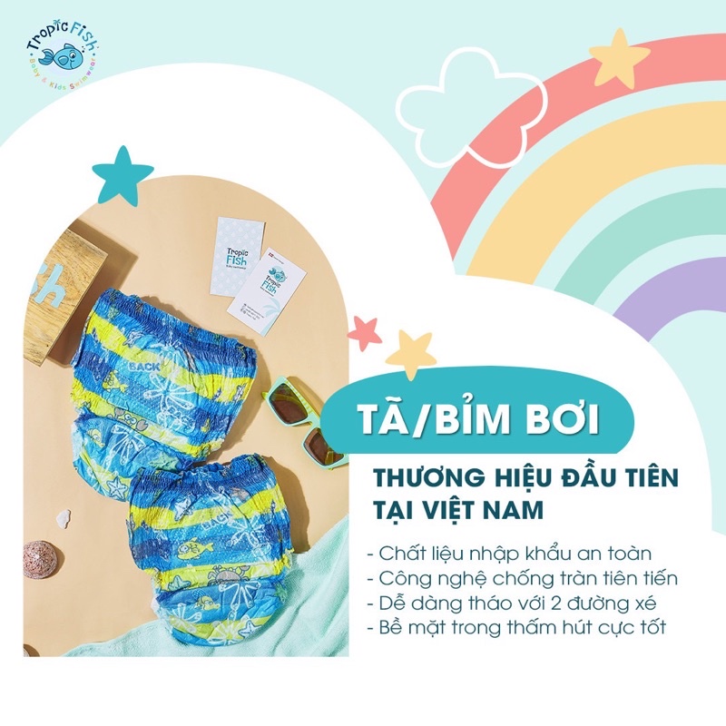 Tã Bỉm Quần Bơi Cho Bé TropicFish size S, M, L (Loại 1/3 miếng)