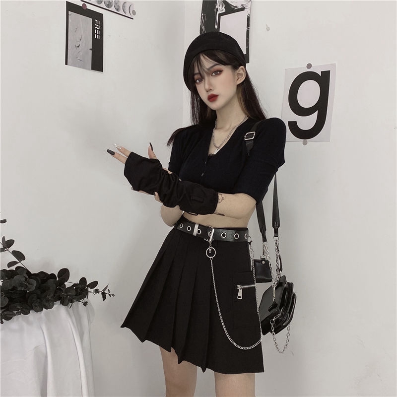 Chân Váy Phối Dây Xích Cá Tính Trẻ Trung Hợp Thời Trang | BigBuy360 - bigbuy360.vn