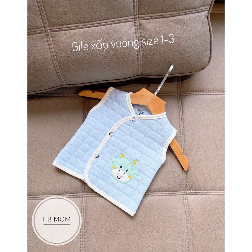Gile Nỉ Xốp Mềm Mịn In Hình Cực Đẹp Cho Bé Hi Mom, Áo Gile Sơ Sinh Cho Bé