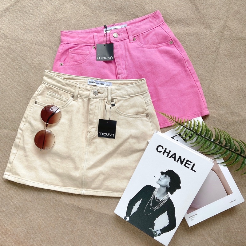 Chân váy nữ &quot;must have item&quot; chất jean ngắn 2 lớp dáng basic trẻ trung MIEU - JJL04