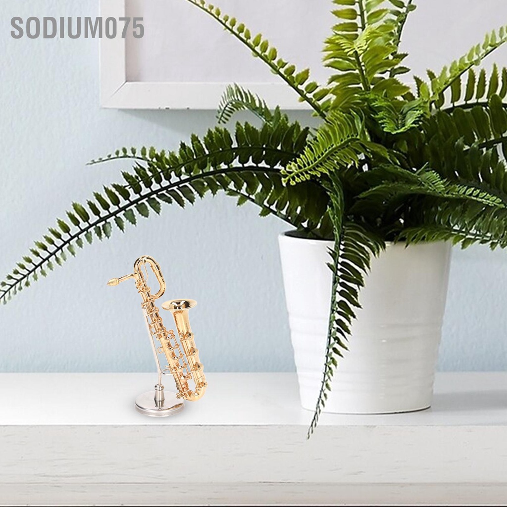 Có thể bán buôn Đồng thau Thu nhỏ Saxophone Mini Mô hình Nhạc cụ Bản sao Ngôi nhà búp bê Trang trí nội thất Sodium075 Hàng giao ngay
