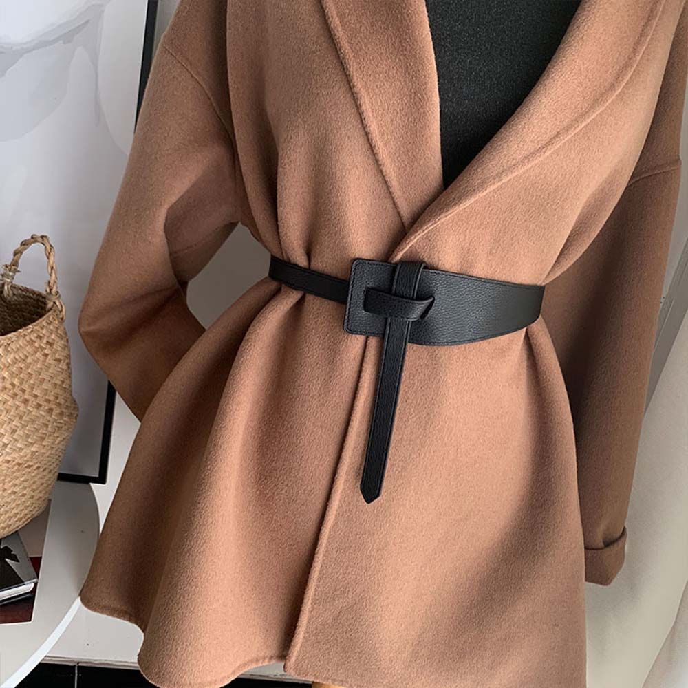 Thắt lưng da PU bản nhỏ màu đen bản nhỏ có thể điều chỉnh kích thước BACK2LIFE