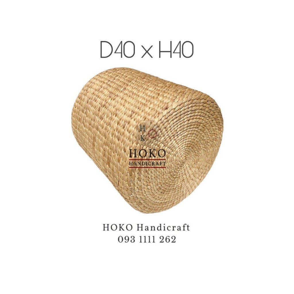 Ghế, Đôn lục bình thủ công tròn trơn D40 x H40cm - HOKO