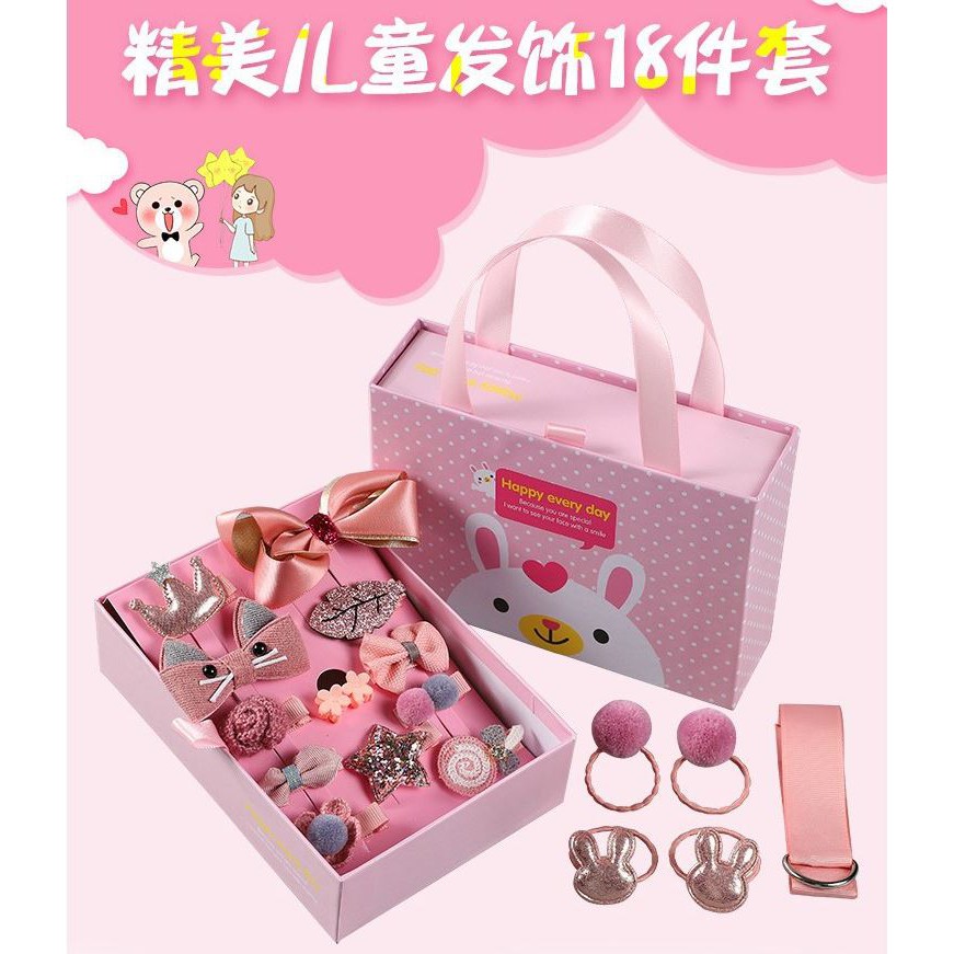 Bộ Kẹp Tóc 18 món , đủ bộ cho bé , xinh xắn đáng yêu C16