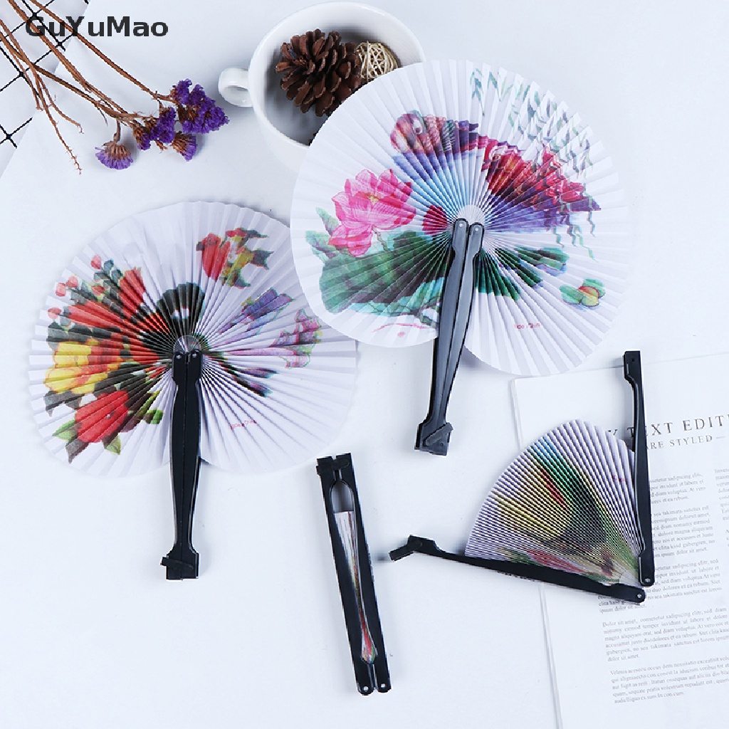 Quạt Xếp Cầm Tay Bằng Giấy In Họa Tiết Phong Cách Trung Hoa
