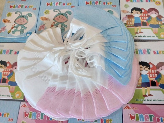 Khẩu trang 3D cho bé Winer Kids - Hộp 10 cái