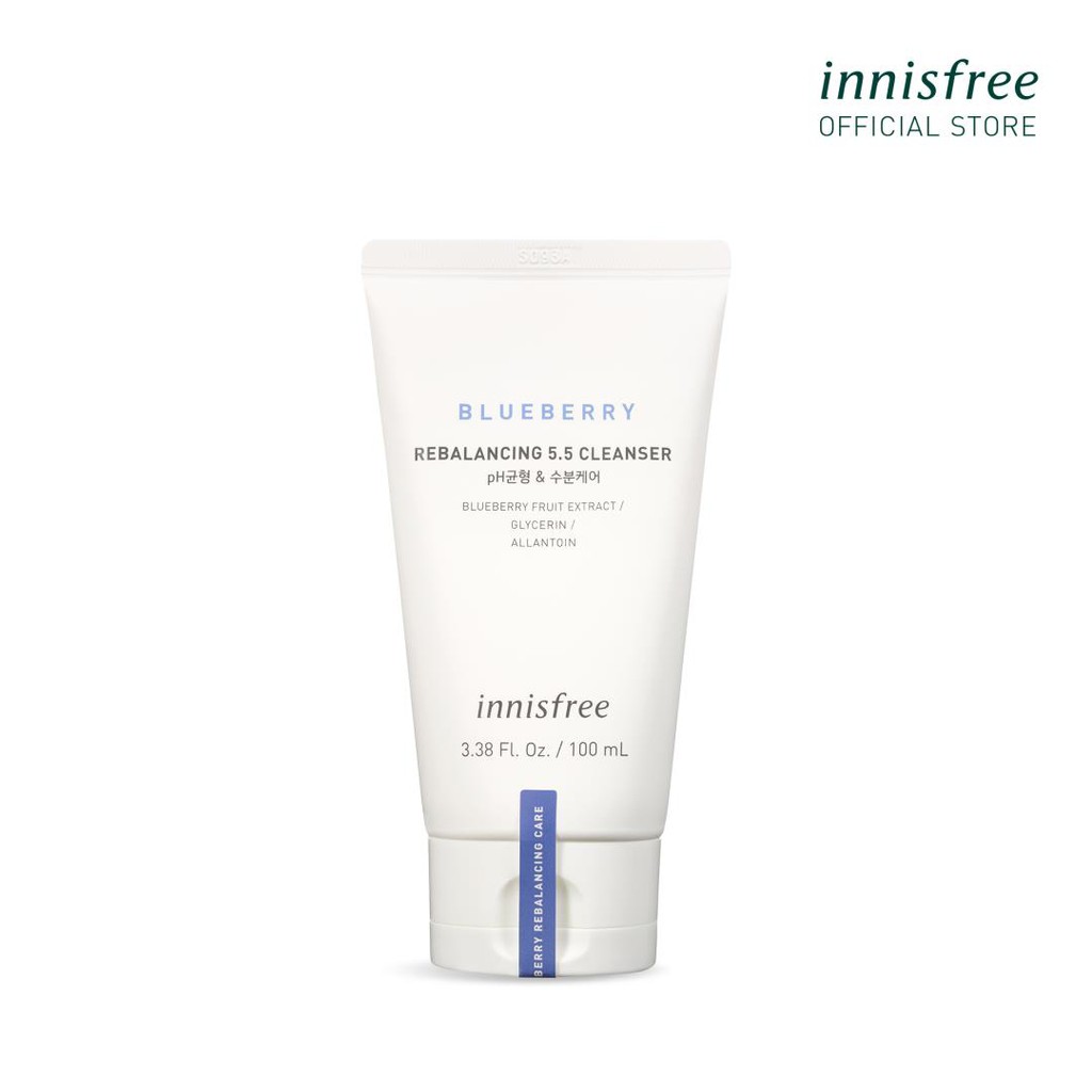 [Mã FMCGMALL -8% đơn 250k] Sữa rửa mặt từ blueberry innisfree Blueberry Rebalancing 5.5 Cleanser 100ml