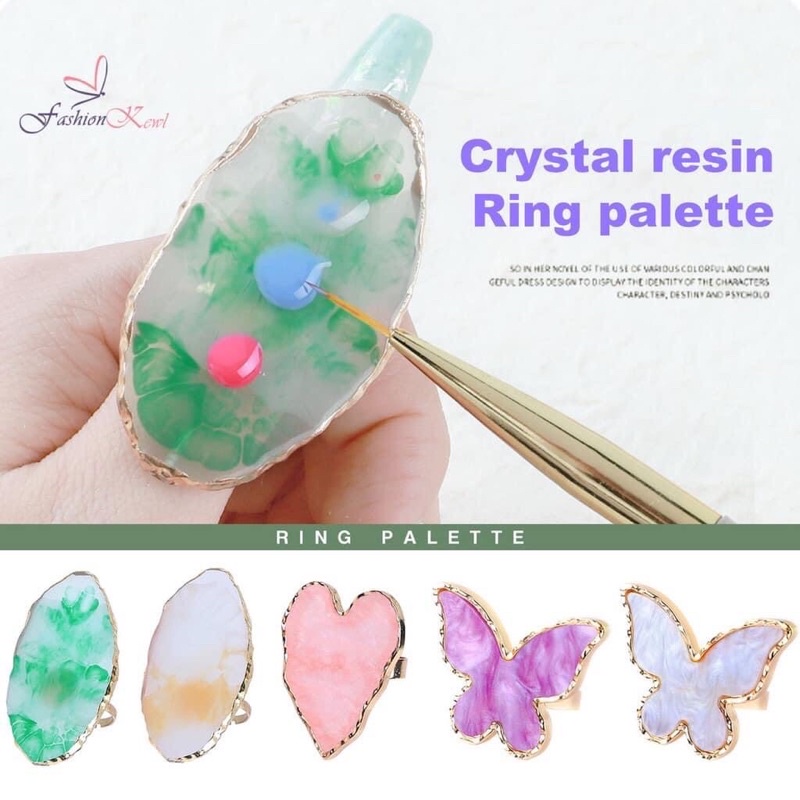 Nhẫn pha sơn gel mẫu đá siêu đẹp