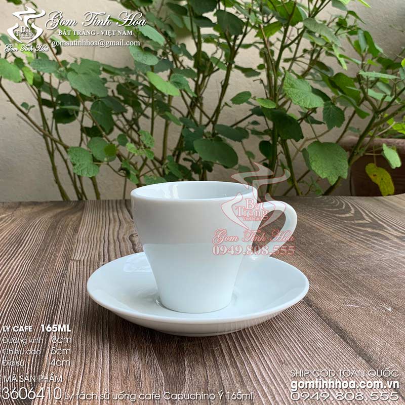 Ly tách uống cà phê Cappuccino & Espresso men trắng gốm sứ Bát Tràng