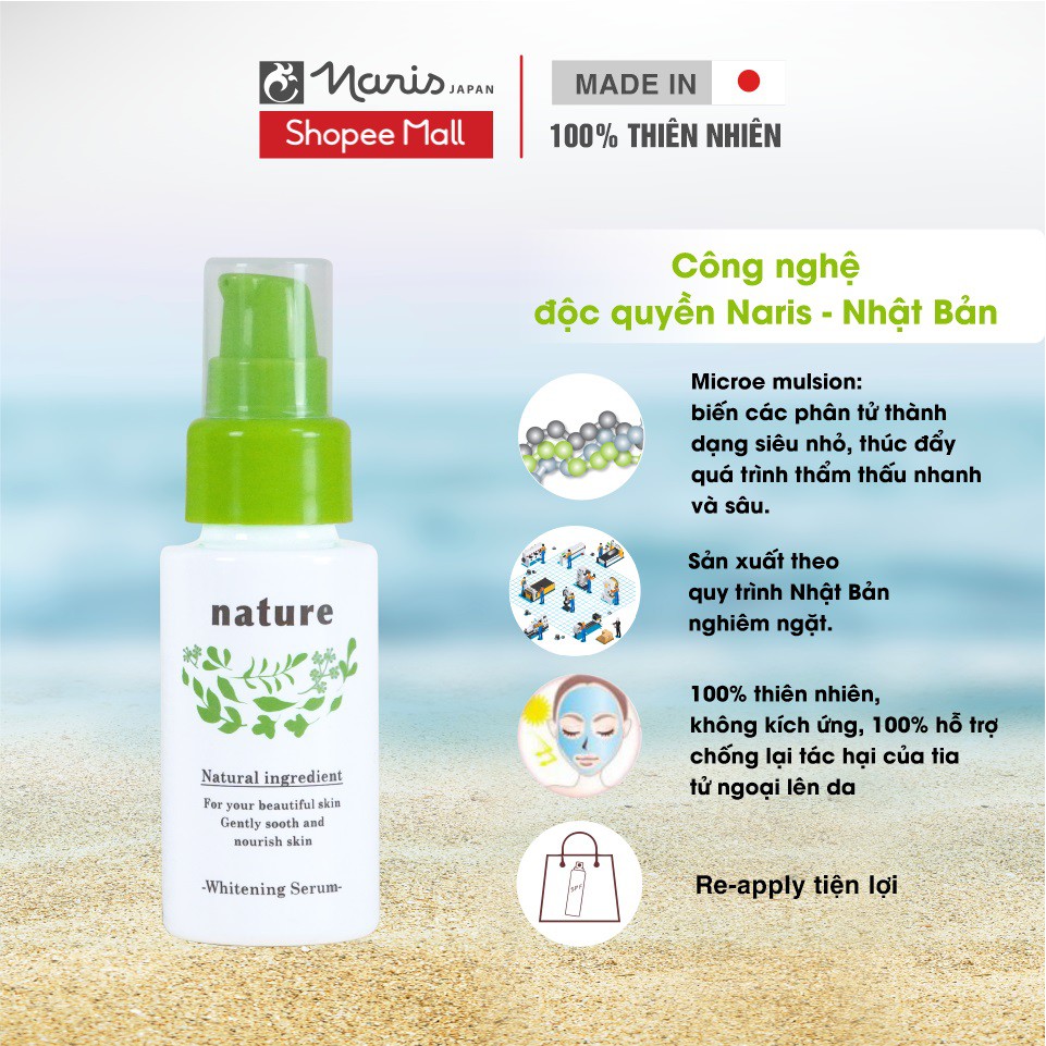 Serum dưỡng trắng da Naris Nature Whitening Serum (30ml)