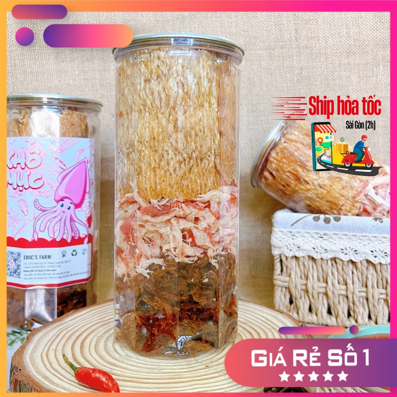 Khô mực mix 3 vị Eric's Food 300g  ăn vặt giá rẻ