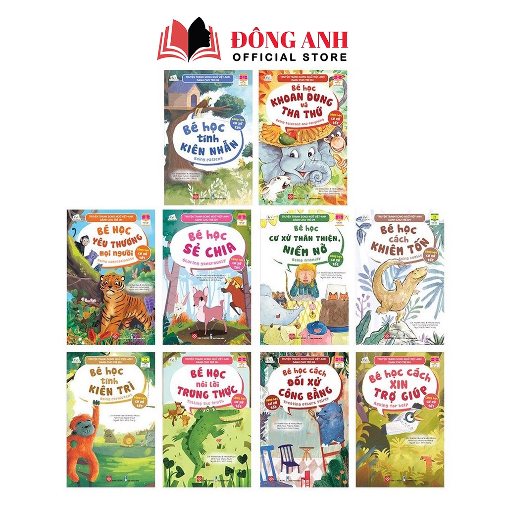 Sách - Lẻ 1 cuốn truyện tranh song ngữ Việt-Anh Cùng Học Cư Xử Tốt dành cho trẻ em từ 2-8 tuổi