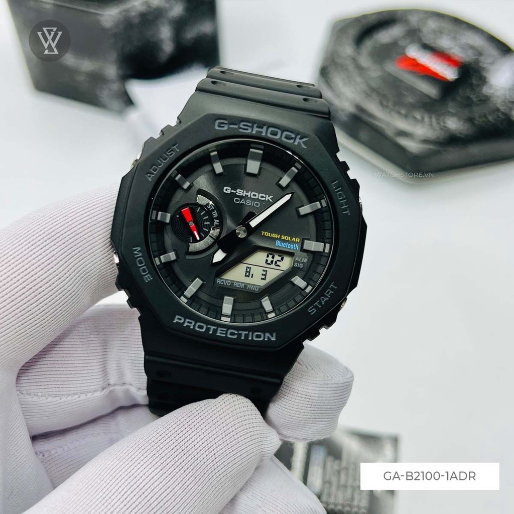 Đồng Hồ Năng Lượng Mặt Trời Nam Casio G-Shock WATCHSTORE GA-B2100-1ADR Mặt Kính Khoáng Tròn 45.4mm Màu Đen Thời Thượng