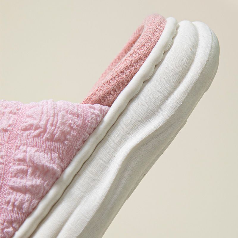 Oeteo Dép Xỏ Ngón Đi Trong Nhà Bằng Vải Lanh Màu Trơn Dành Cho Trẻ Em