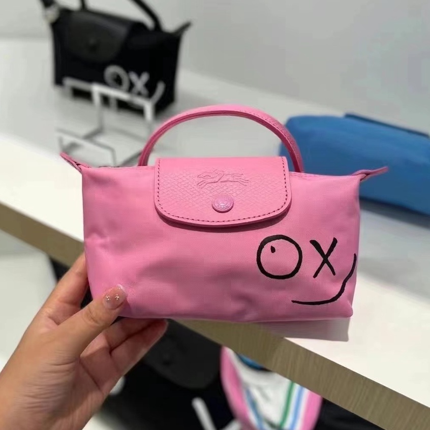 LONGCHAMP ★Bộ Đồ Thời Trang Kiểu Dáng Xinh Xắn Cho Bé★Túi Xách mini Họa Tiết graffiti 34175 L34175 Thời Trang Cho Nữ