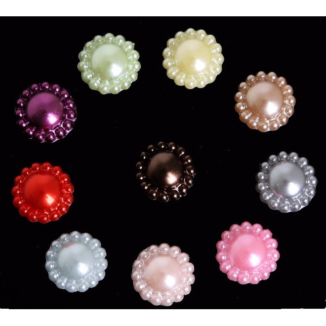 Bộ 50 Hạt Ngọc Trai Giả 12Mm Bằng Nhựa Acrylic Hình Hoa Hướng Dương Làm Trang Sức/Đồ Thủ Công Diy