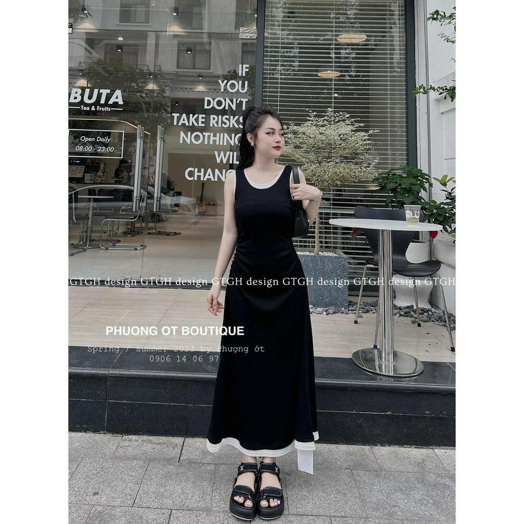 Siuu phẩm váy sát nách rúm eo dáng dài so hott hàng QC