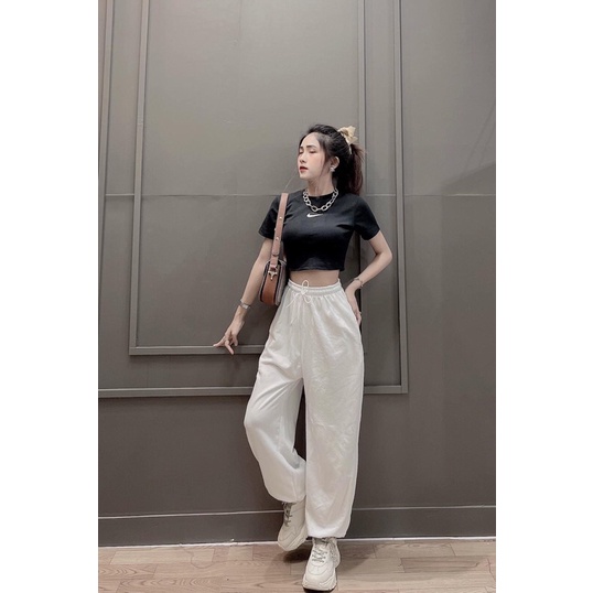 Sét áo croptop 5D+quần bom trắng TT12