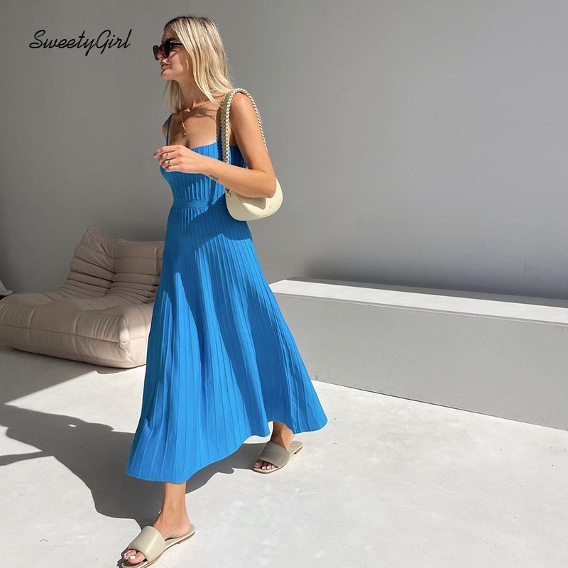 Đầm Maxi Hai Dây Dáng Ôm Màu Trơn Thời Trang Quyến Rũ 2022 Dành Cho Nữ