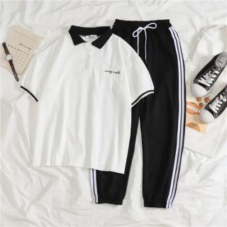 Set áo phông có cổ + quần thể thao có sẵn