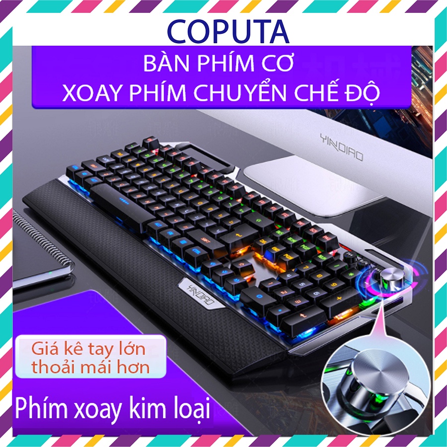 [Mã 44ELSALE2 giảm 7% đơn 300K] Bàn phím cơ Gaming Coputa Bàn phím máy tính chơi game có dây LED RGB K100