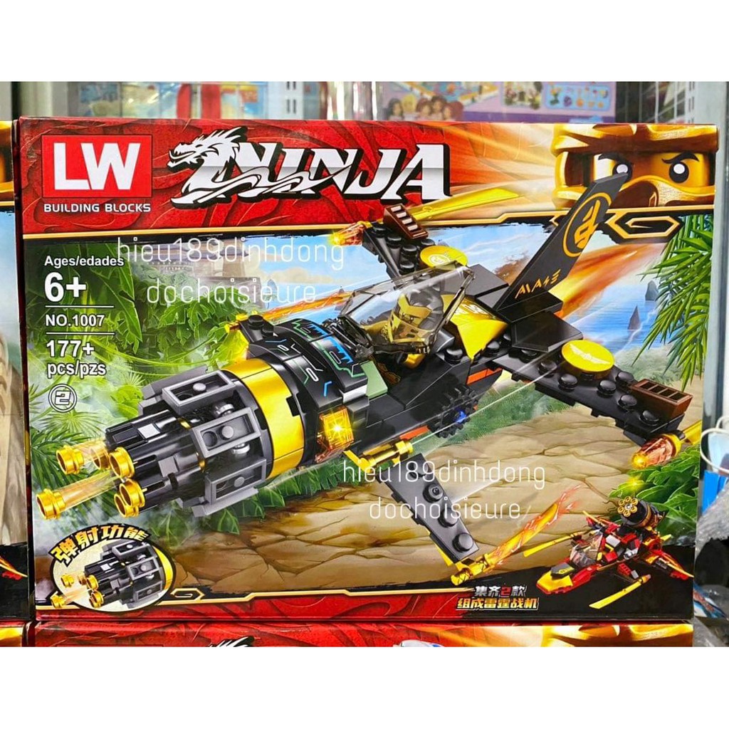 Lắp ráp xếp hình non Lego Ninjago 1007 : xe và robot của các ninja