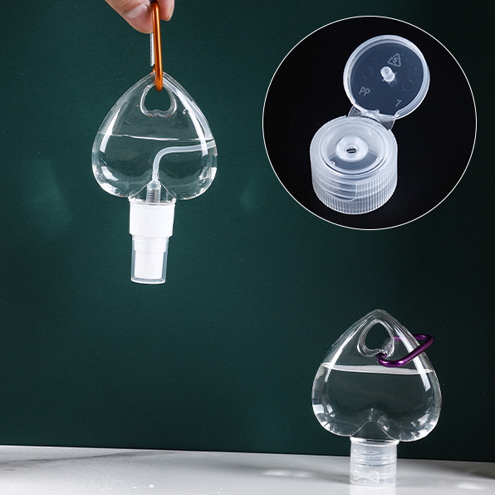 [Hàng mới về] Bình rỗng có vòi xịt hình trái tim bằng nhựa dung tích 50ml thiết kế đáng yêu độc đáo