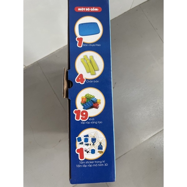Bộ bàn nhựa+lắp ráp hình khối Friso