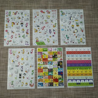 HCM - Set 6 tấm Sticker thỏ dễ thương trang trí handmade sổ tay ốp điện thoại laptop