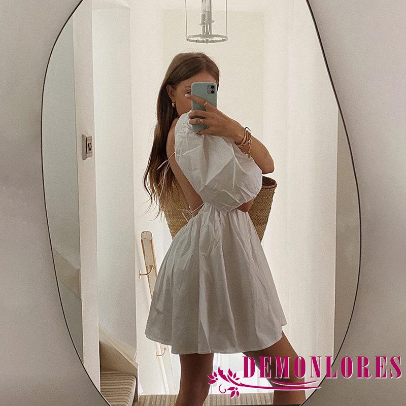 Đầm Nữ Tay Ngắn Hở Lưng Thời Trang Quyến Rũ