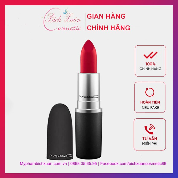 Son MAC Lì , chuẩn auth 100% (sẵn 2 màu hot nhất RUBY WOO/CHILI)