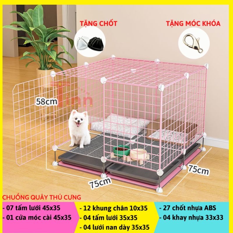 Set Chuồng Quây Thú Cưng, Biệt Thự Chó Mèo Bền Chắc ~15kg