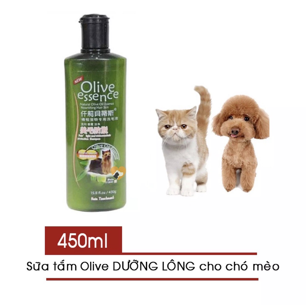 Sữa tắm Olive cho chó mèo 450ml dưỡng mượt lông khử mùi