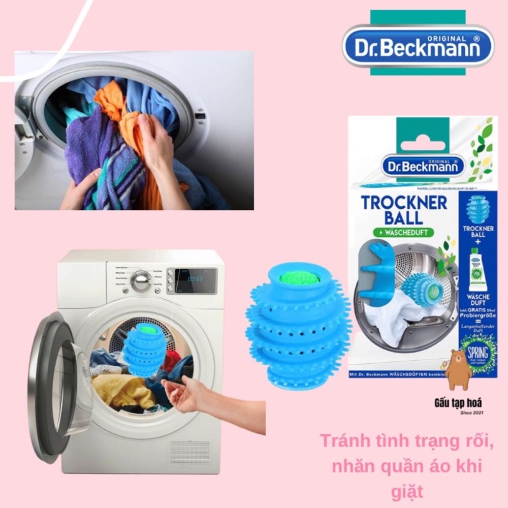 Bóng giặt quần áo Trockner Ball Dr Beckmann chống nhăn dành cho máy giặt - Lavenic