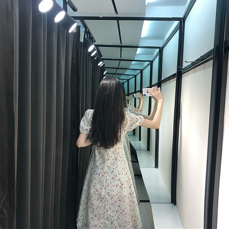 Váy Midi In Họa Tiết Hoa Tươi Mới Trẻ Trung Hợp Thời Trang