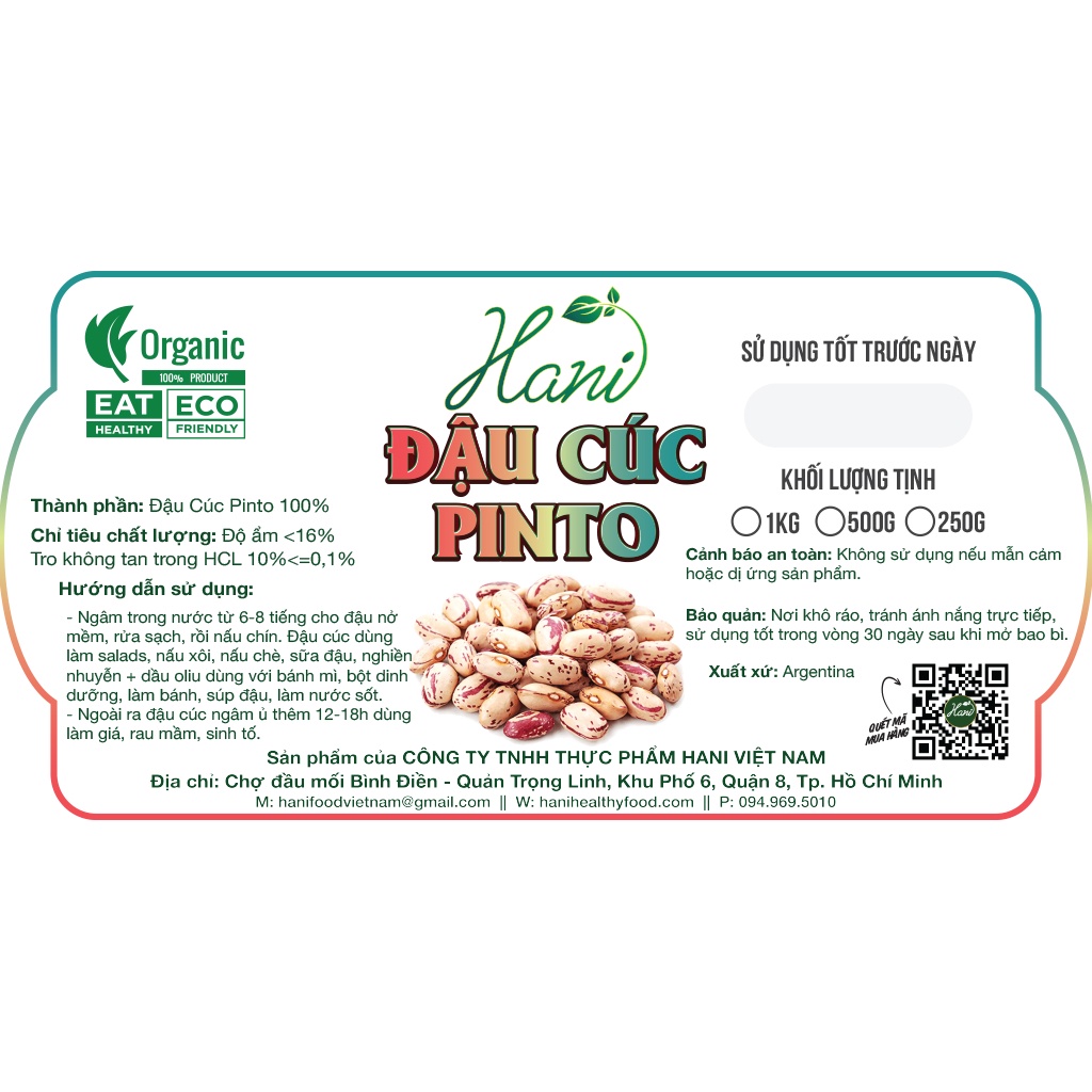 1Kg Đậu Cúc Pinto Đà Lạt Không Biến Đổi Gen Chuẩn Ngon Loại 1 , Đậu Cúc Nấu Cháo, Cho Bé Ăn Dặm 🍯 Nông Sản Hani Food