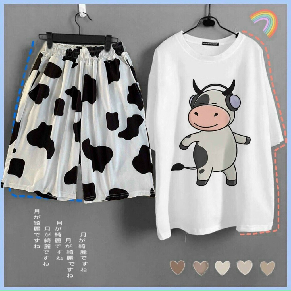 Đồ mặc nhà nữ mấu in hình Thú còn bò,FREE SHIP, , mÃ thun côtt