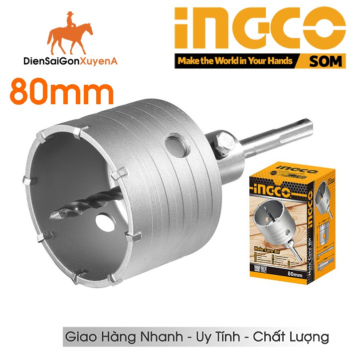 Mũi khoan lỗ khoét lỗ tường bê tông 80mm INGCO HCB0801 - Điện Sài Gòn Xuyên Á