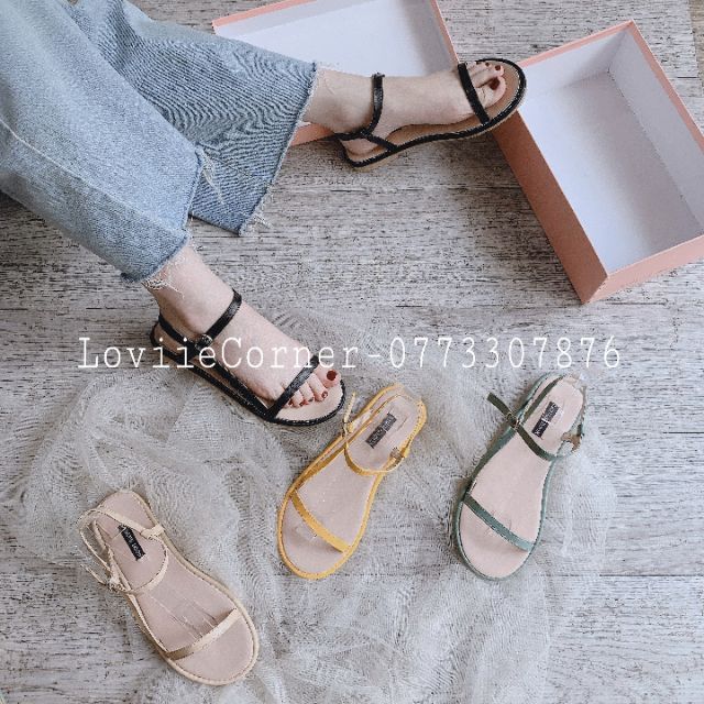 LOVIIECORNER - GIÀY SANDAL ĐẾ BỆT - SANDAL THỜI TRANG QUAI MẢNH KHÓA GÀI -GIÀY SANDAL DA MỀM QUAI MẢNH-S100801 | BigBuy360 - bigbuy360.vn