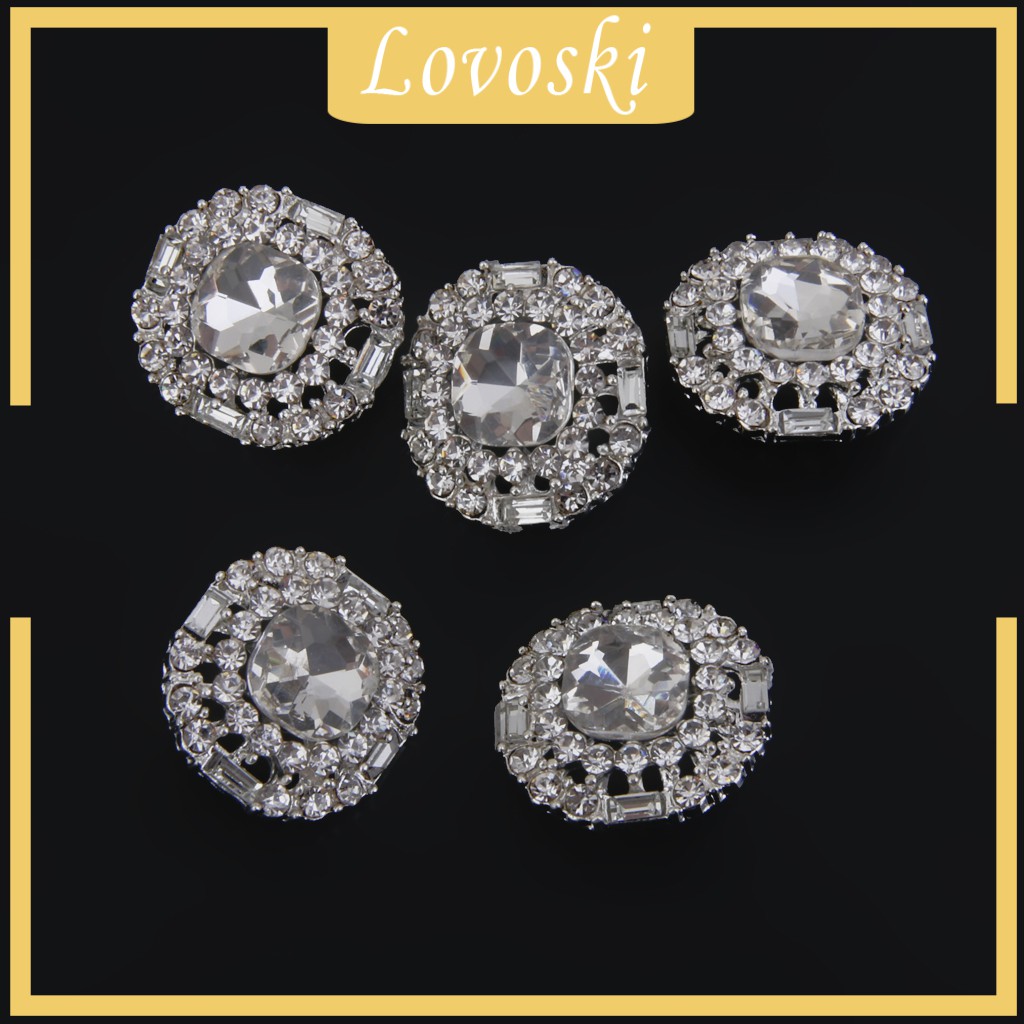 Bộ 5 Nút Đính Đá Pha Lê 23mm Trang Trí Lưng