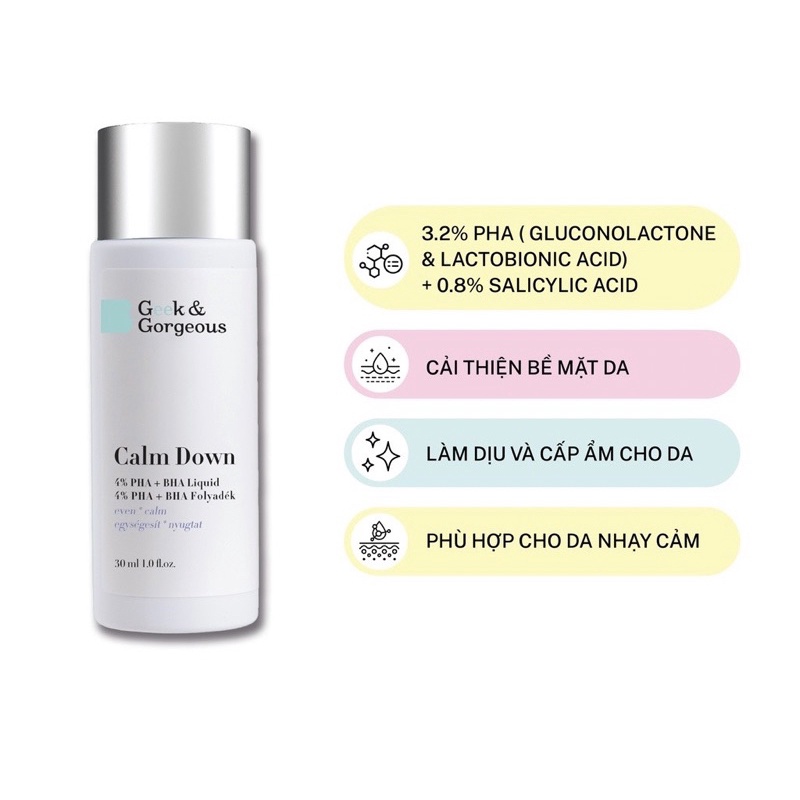 Bộ 3 Dung dịch loại bỏ tế bào chết Cheer Up - Calm Down - Smooth Out Geek & Gorgeous