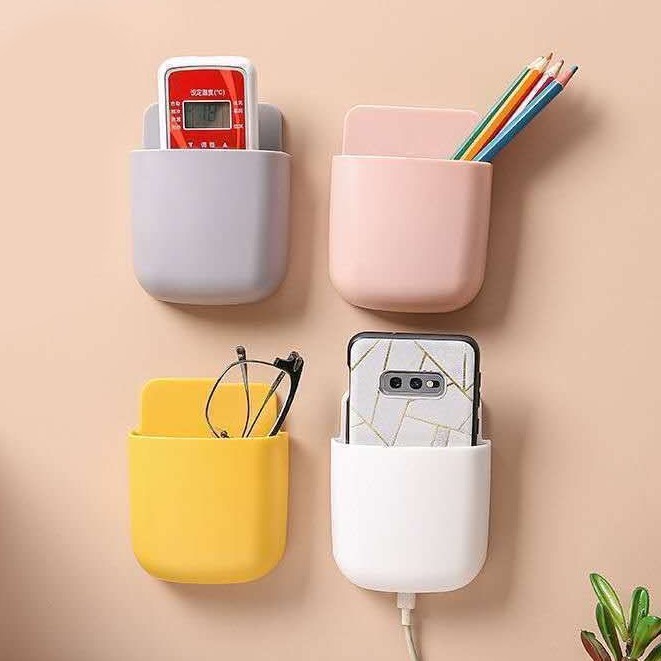 🍉Hộp Dán Tường Đựng Điện Thoại/ Điều Khiển Đa Năng - Kệ Dính Tường Không Cần Khoan Tường