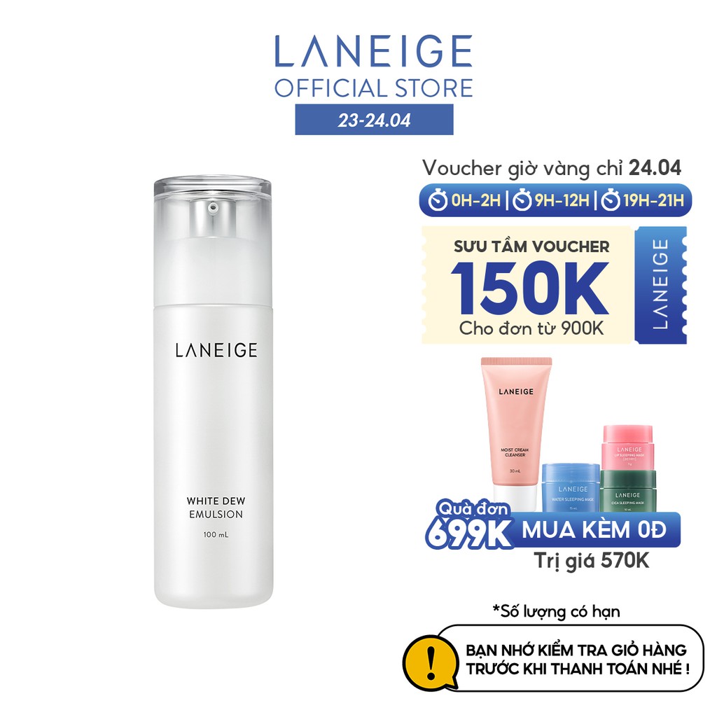 [Mã FMCGMALL -8% đơn 250K] Nước cân bằng dưỡng trắng da Laneige White Dew Skin Refiner 120Ml