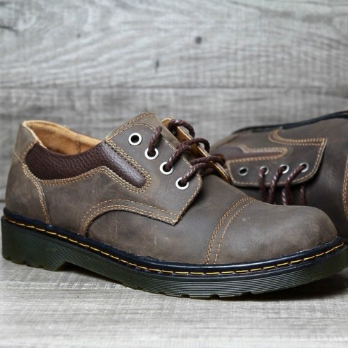 Giày Nam GU CHẤT Da Bò Vintage Cột Dây Cổ Thấp | BigBuy360 - bigbuy360.vn