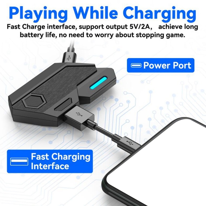 Bộ Bàn Phím + Chuột + Đầu Chuyển Đổi Kết Nối Bluetooth Hỗ Trợ Chơi Game PUBG Cho IOS Android